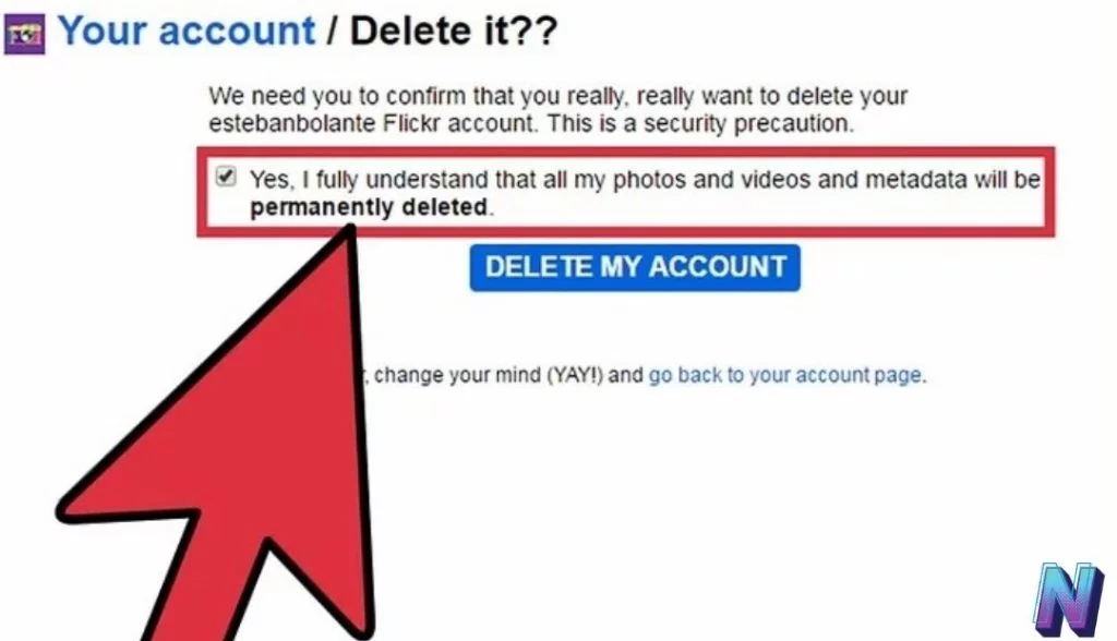 Delete Flickr Account Step 11