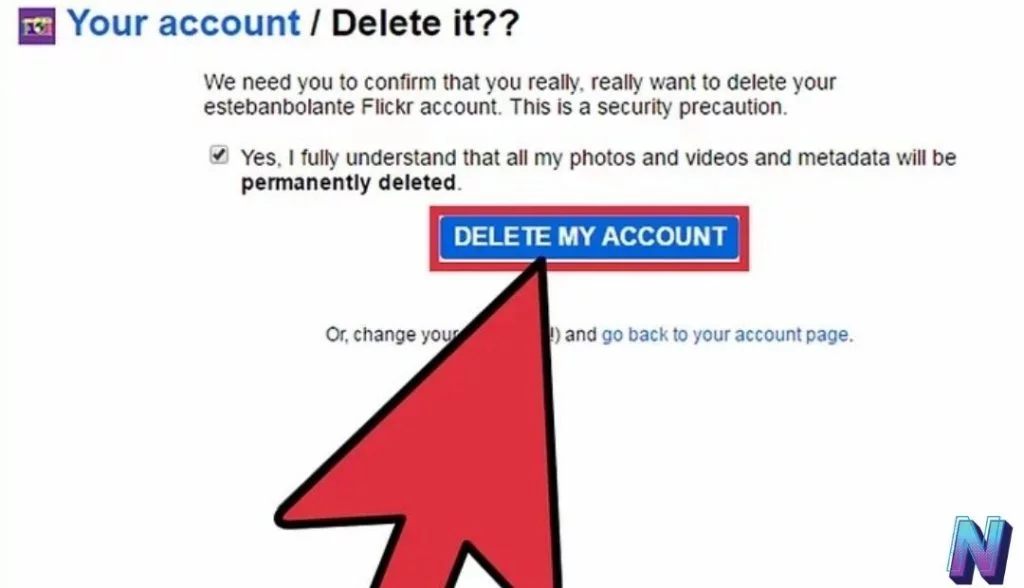 Delete Flickr Account Step 12