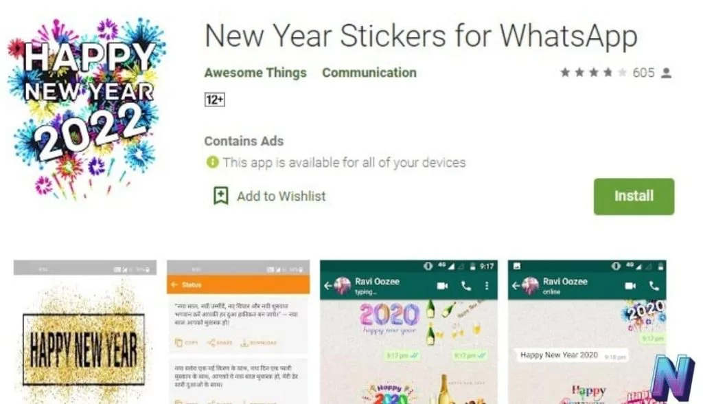 New Year Stickers for whatsapp