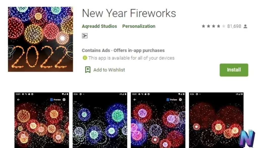 New Year fireworks live wallpaper