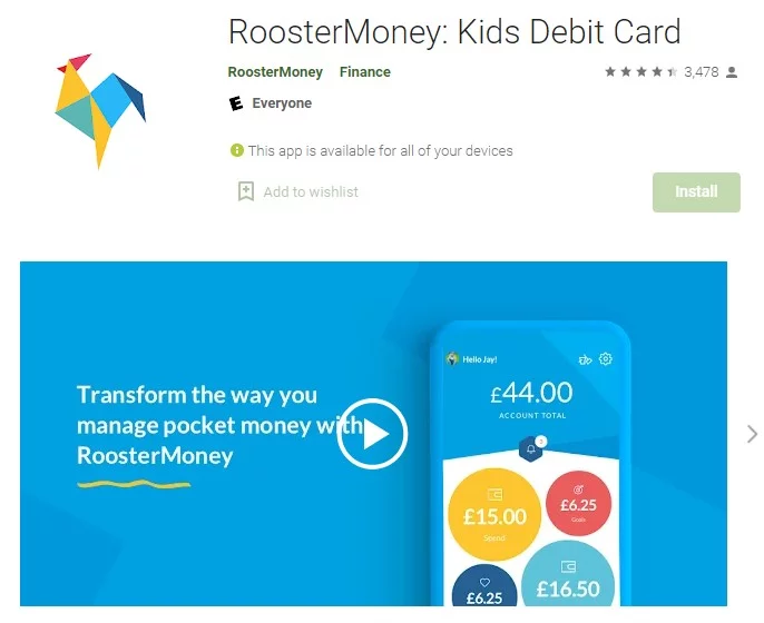 RoosterMoney Kids Debit Card